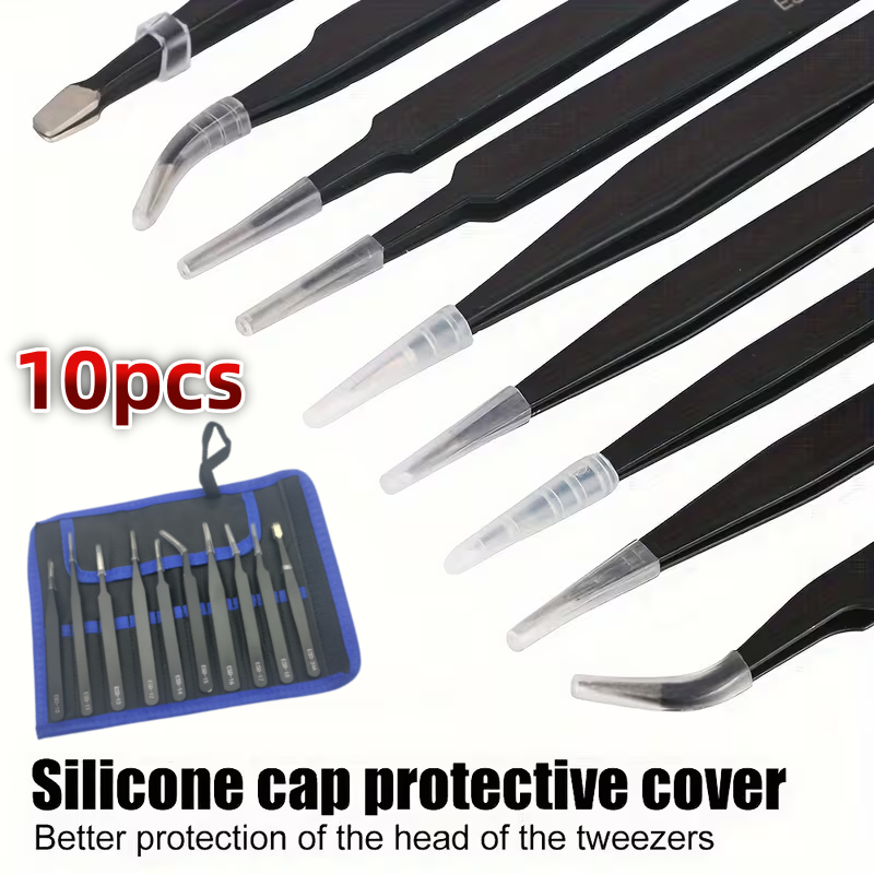 10Pcs ESD Anti‑Static Tweezers - Electronics Repair Parts ulasan dan harga